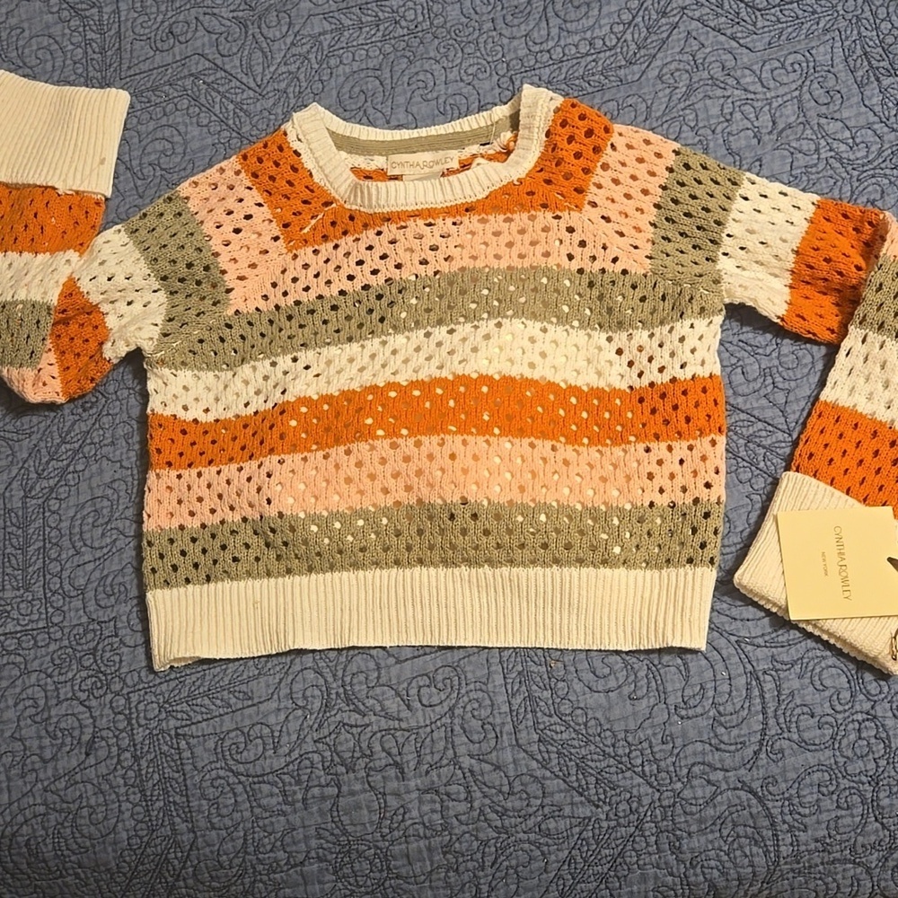 Cynthia Rowley Girls Sweater with White Cami Underneath Size Small/5-6 NWT